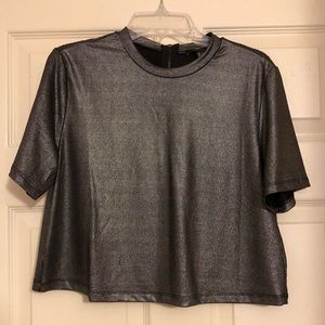 Forever21 Silver Crop Top